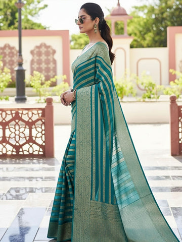 Ethnic Motifs Silk Cotton Handloom Banarasi Saree