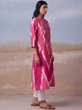 Ikat-Print A-Line Kurta Set