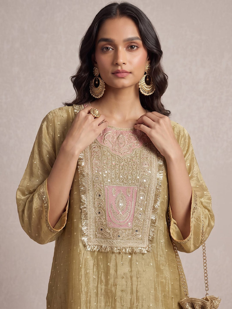 Gilded Champagne Kaftan Set