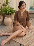 Varanga Brown Colored Women Summer Dress