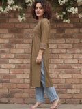 Printed Yoke V Neck Line Kurta