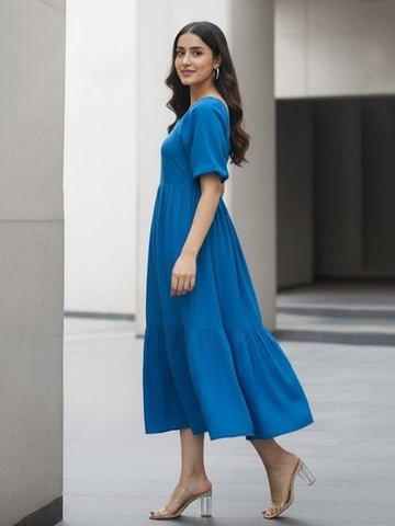 Blue Dress With Flare