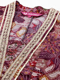Varanga Women Mauve Floral Printed Gotta Patti Anarkali Kurta with Dupatta