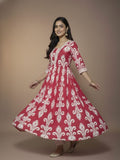 Vibrant Magenta V-Neck kurta Set with dupatta