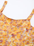 Varanga Yellow Women Floral Printed Georgette Anarkali Kurta