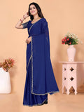 Varanga Embellished Embroidered Silk Blend Heavy Work Saree