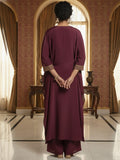 Zari Embroidered Neck Flared Kaftan with Trouser