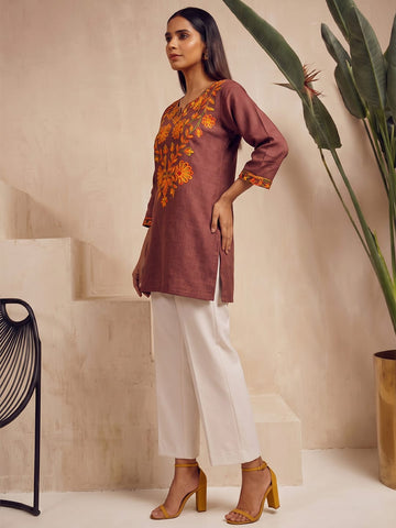 Kashmiri Embroidered Short Kurti