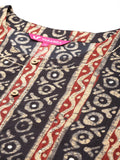 Varanga Women Batik Printed Round Neck Straight Kurta.