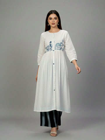 Midnight Contrast Kurta Set