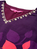 Varanga Floral Printed Sequinned Pure Silk Kurta with Trousers