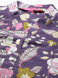 Varanga Women Purple Floral Printe Co-Ord Set