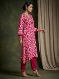 Ikat Printe Boho Flared Sleeve Kurta With Trouser