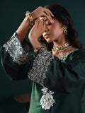 Varanga Women Green Round Neck With Embroidered Kurta , Full Sleeves , Straight Kurta With Side Slits, Paired With Tonal Bottom And Dupatta.