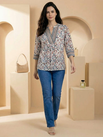 Varanga Women Summer Floral printed Top