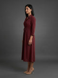 Varanga Maroon Colored Women Summer Dress