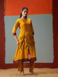 Mustard Yellow Floral Kurta with Trousers