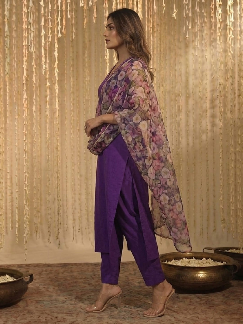 Violet Bloom Women's Kurta Set