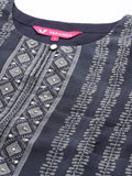 Varanga Women Printed Regular Sequinned Chanderi Silk Kurta with Trousers & With Dupatta