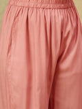 Varanga Women Mauve Embroidered Kurta Paired With Tonal Trouser And Dupatta