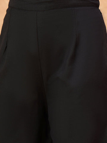 KSUT Women Black And White Co-Ord Set With Thread Work And Sequins Highlighting