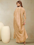 Zari Embroidered Yoke Kurta With Trousers And Dupatta