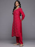 Varanga Women Hand Embroidered French Knot Kurta With Tonal Bottom And Embroidered Dupatta