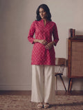 Pink Booti Print Three-Quarter Sleeve Fusion Top
