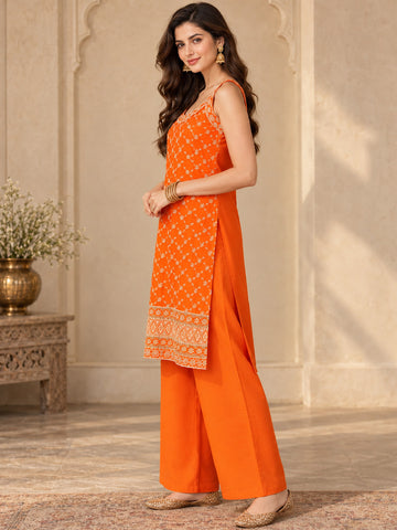 Varanga Women Ethnic Motifs Embroidered Regular Thread Work Kurta with Palazzos & With Dupatta