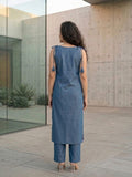 Utility-Chic Belted Denim Kurta Set