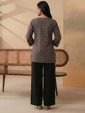 Women's Black & Rust Ajrakh Print Short Kurti