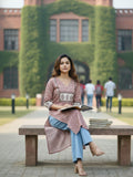 Varanga Rose & Ivory pure cotton Block Kurti