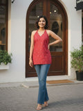 The cotton Halter Flare Tunic