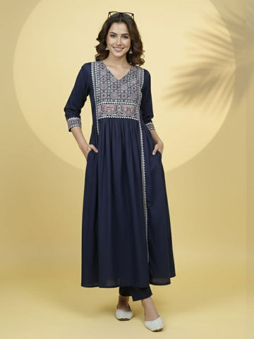 Ajrakh Heritage A-Line Kurta Set