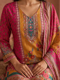 Ethnic Printed Kurta Set With Matching Palazzo And Dupatta