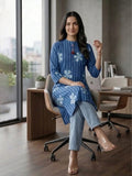 Classic Fit Kurta In Indigo