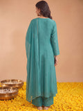 Women'S Mul Chanderi Kurta Set With Chiffon Dupatta