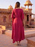 Floral Embroidered Kurta Set With Embroidered Dupatta