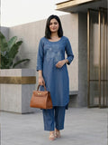 The Indigo Bloom kurta Set in Denim