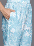 Varanga Women Blue Floral Printed Coords