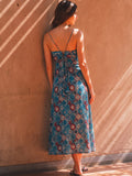 Desert Bloom Teal Strappy Dress