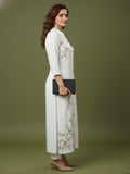 Front Button Straight Embroidered Flex Kurta Set