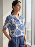 White Coloured Short Sleeves Shirt Collar Top