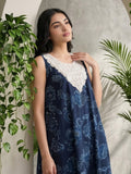 Floral Printed Mirror & Thread Embroidered Yoke Anarkali Kurta With Trouser