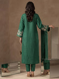 Green Embroidered Bell Sleeve Kurta Set With Straight Pants
