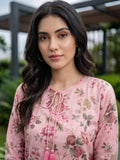Varanga Women Grey Floral Printed Wit V-Neck And Three Quater Sleeve Straight Kurta