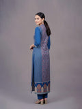 Blue Printed Kurta Set In Modal Silk