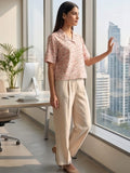 White Coloured Short Sleeves Shirt Collar Top