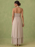 Embellished Mirror-Work Halter Kurta With Palazzo Set