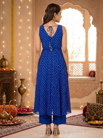 The Twilight-Aura Sapphire Women's Anarkali Set